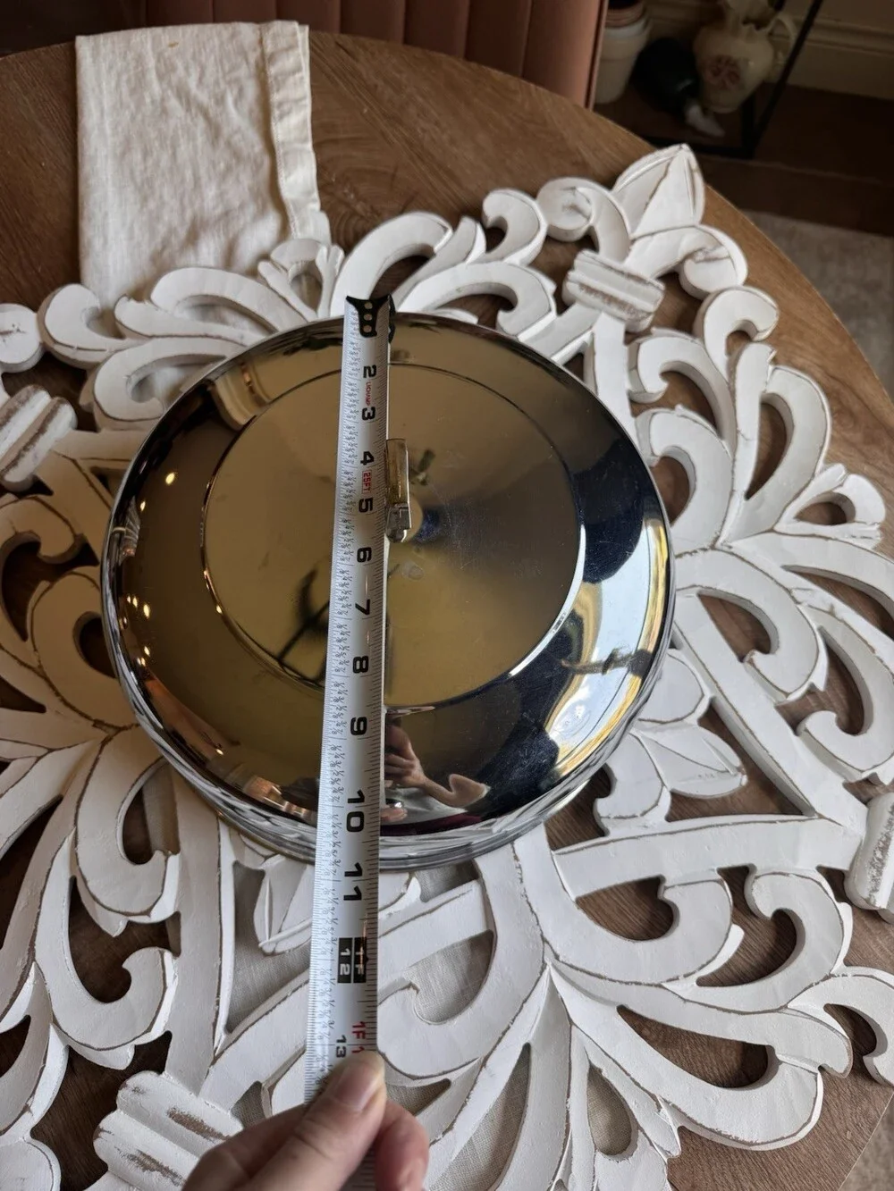 Vintage Kromex Chrome Brass Handles Cake Cover